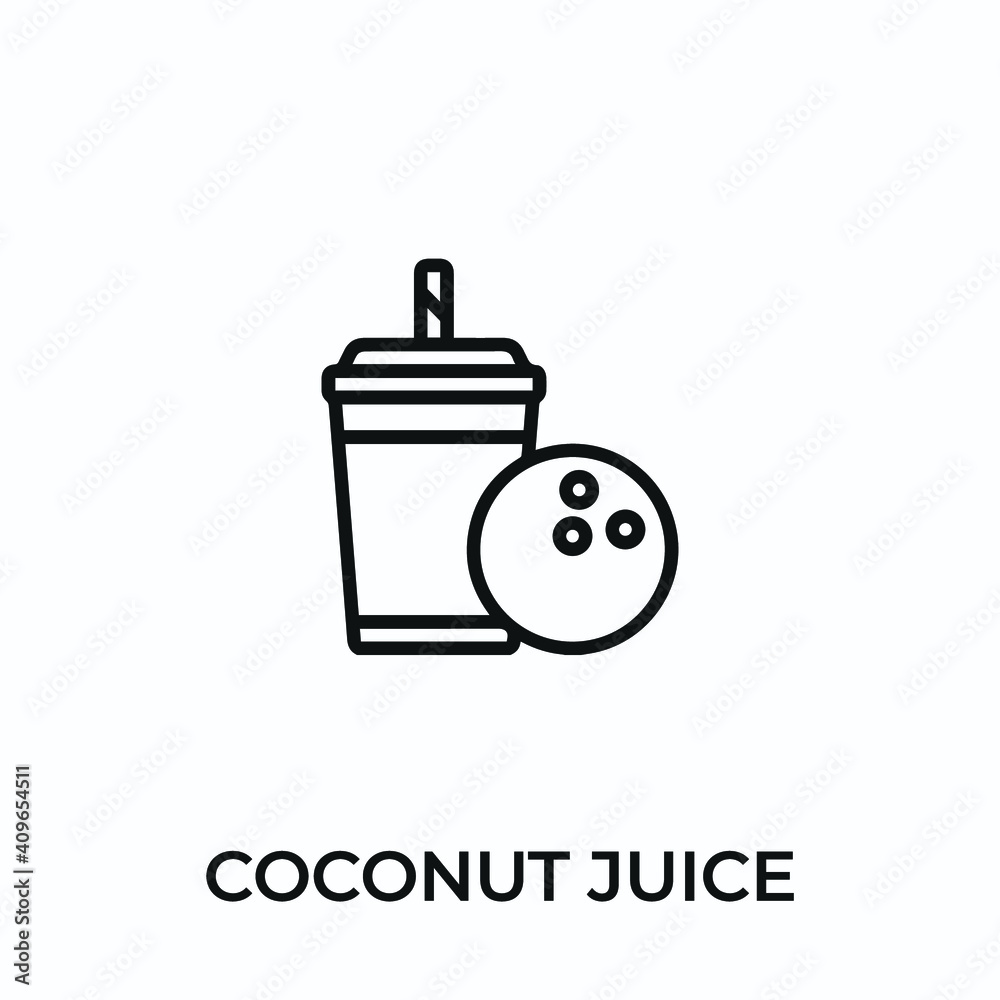 coconut juice icon vector. coconut juice sign symbol for modern design. Vector illustration coconut juice icon vector. coconut juice sign symbol for modern design. Vector illustration