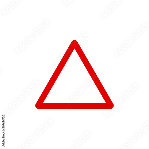 Red triangle road sign icon. Traffic signs symbol modern, simple, vector, icon for website design, mobile app, ui. Vector Illustration