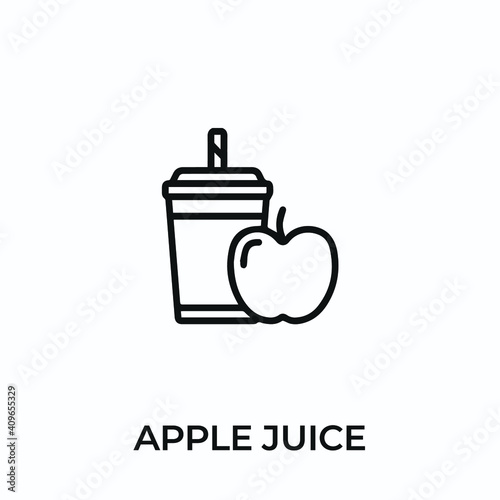 apple juice icon vector. apple juice sign symbol for modern design. Vector illustration 