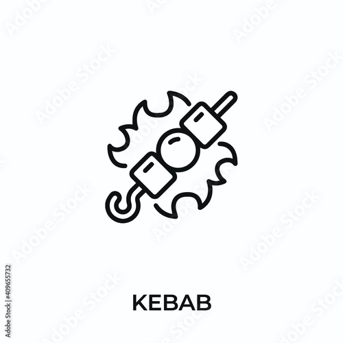 kebab icon vector. kebab sign symbol for modern design. Vector illustration	