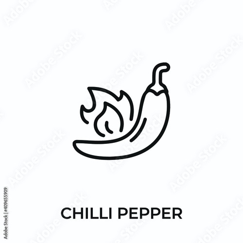 chili pepper icon vector. chili pepper sign symbol for modern design. Vector illustration 