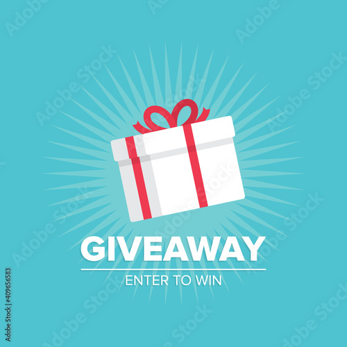 Giveaway poster template design for social media contests, post or special offer. Vector illustration.