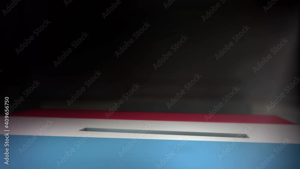 Digital Composite Hand Voting To National Flag OF Luxembourg Digital Composite Hand Voting To National Flag OF Luxembourg