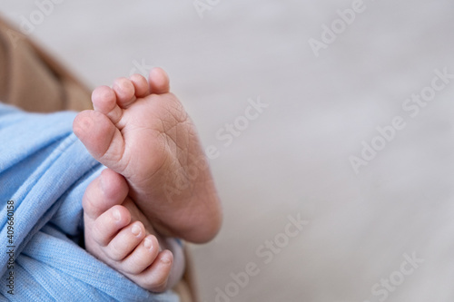 Newborn baby feet. Motherhood concept. Mother day. Copy space. Newborn baby feet. Motherhood concept. Mother day. Copy space.