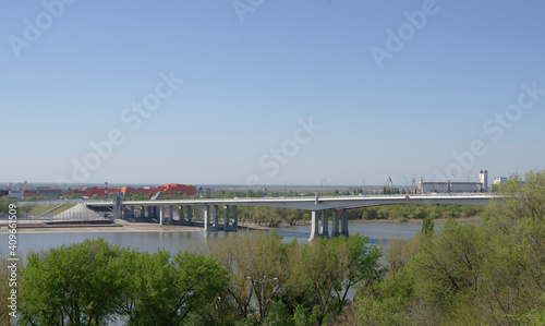 View on Voroshilovsky Bridge, built for the World Cup 2018