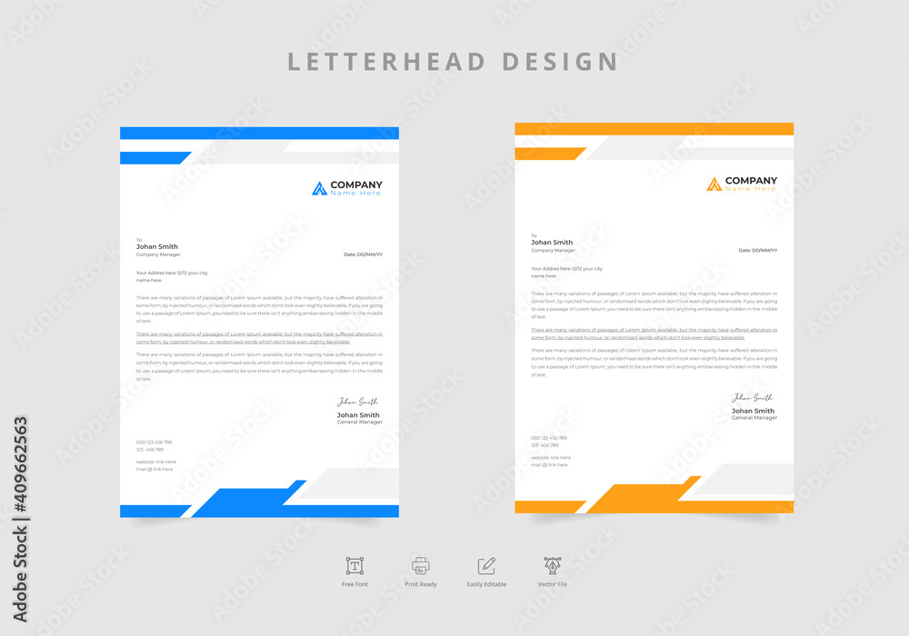 Modern Letterhead Template Design Vector