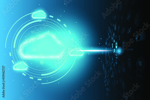 Modern cloud technology. Cloud computing concept.Abstract cloud connection technology background. vector illustration.