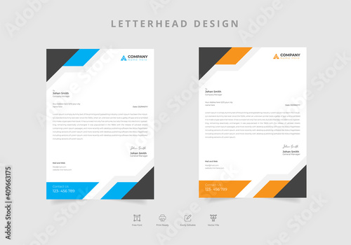 Creative letterhead professional templates design eps