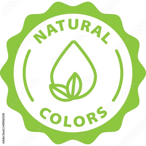 natural colors green badge rounded outline stamp icon