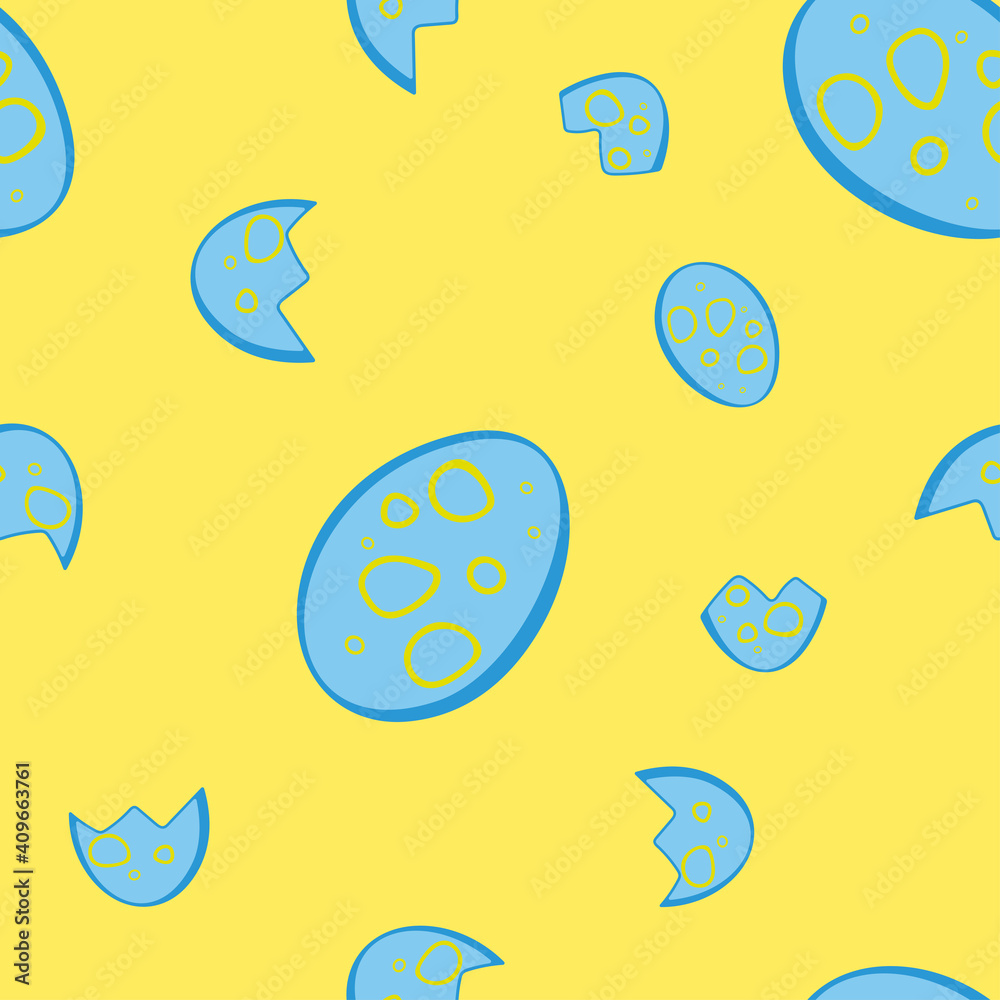Funny cartoon hand drawn seamless vector egg pattern Funny cartoon hand drawn seamless vector egg pattern