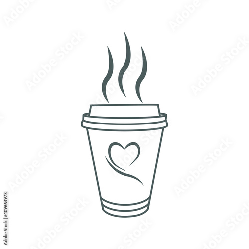 Coffee to go icon, Coffee to go stamp icon, Coffee to go line icon