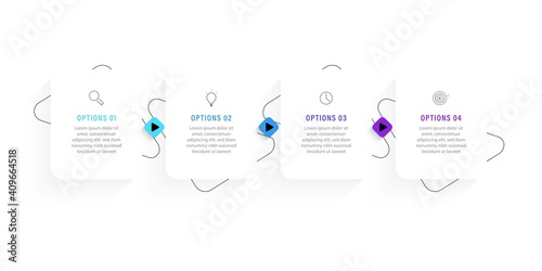 Vector Infographic label design template with icons and 4 options or steps. Can be used for process diagram, presentations, workflow layout, banner, flow chart, info graph.