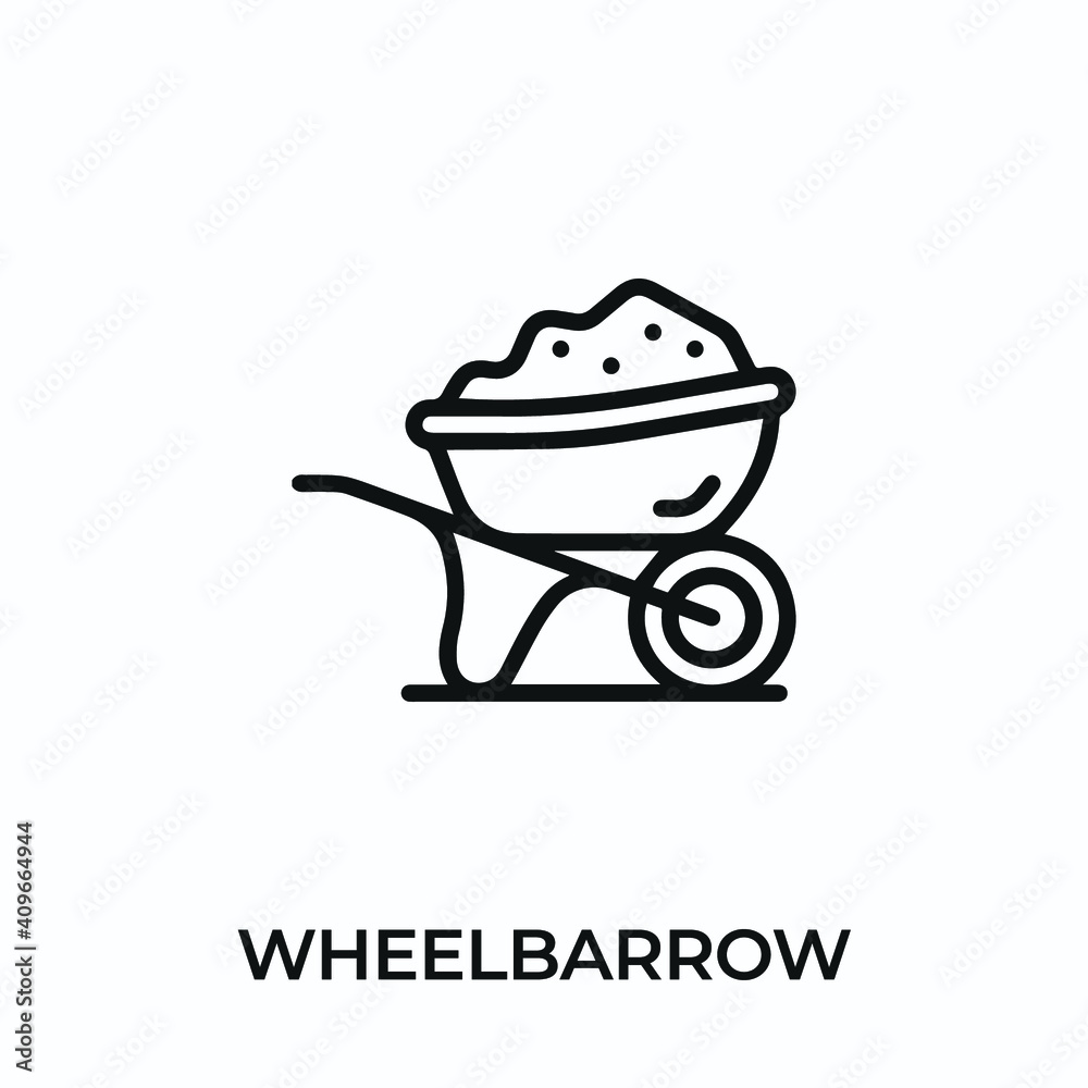 wheelbarrow icon vector. wheelbarrow sign symbol for modern design. Vector illustration wheelbarrow icon vector. wheelbarrow sign symbol for modern design. Vector illustration