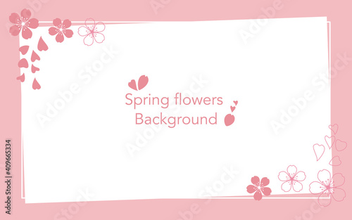 Spring concept background. Cherry blossoms decorative background for spring promotion, web, banner and sale design. Vector illustration. 春の桜イラスト背景、春の背景、スプリングセール、プロモーション素材、桜背景 © Lala