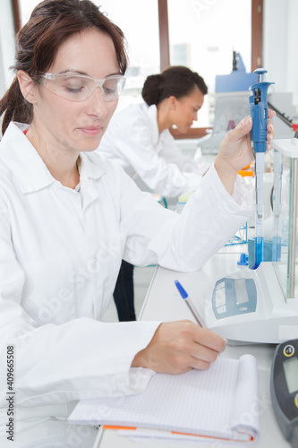 scientist works in modern biological laboratory