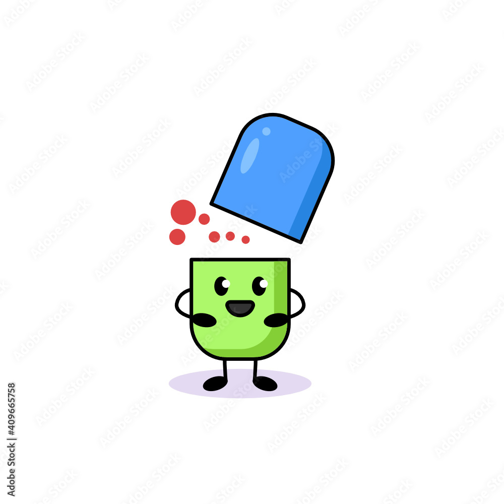 Cute capsule medicine mascot design Cute capsule medicine mascot design
