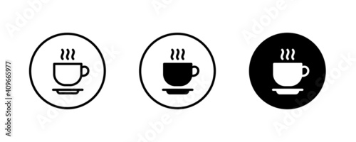 Cup of coffee, mug, tea icon Hot drink icon icons button, vector, sign, symbol, logo, illustration, editable stroke, flat design style isolated on white linear pictogram