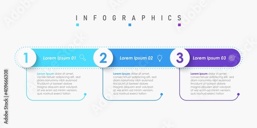 Vector Infographic label design template with icons and 3 options or steps. Can be used for process diagram, presentations, workflow layout, banner, flow chart, info graph.