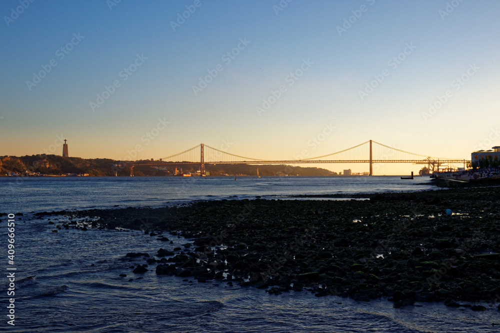 sunset over the river