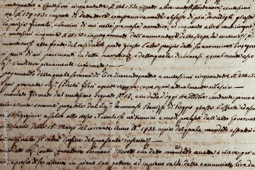Konstfotografi Ancient manuscript of 1700 century written in ink and goose pen in Italian