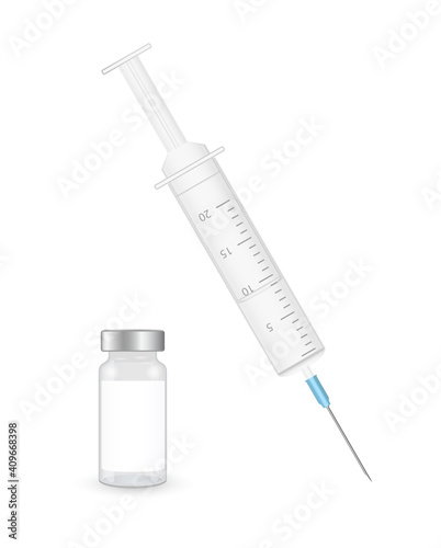 vaccine bottle with syringe