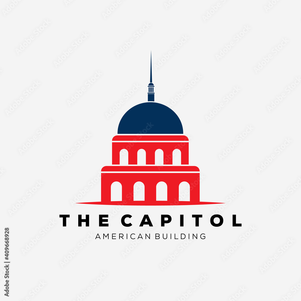 American capitol building logo vector illustration design