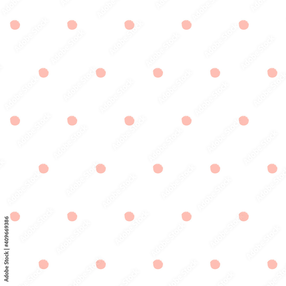 Vector polka dots seamless pattern, hand drawn red watercolor stains. Ink doted background, isolated on white. Vector polka dots seamless pattern, hand drawn red watercolor stains. Ink doted background, isolated on white.