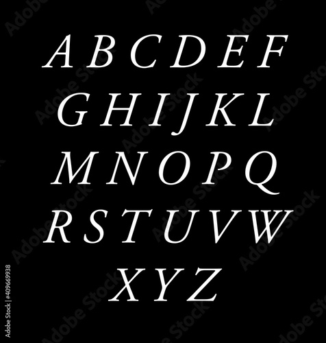 alphabet on blackboard