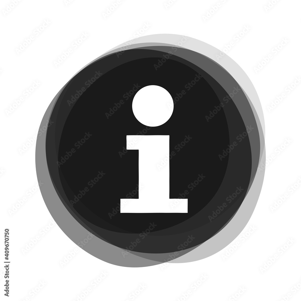 Info Zeichen auf schwarzem Button Info Zeichen auf schwarzem Button