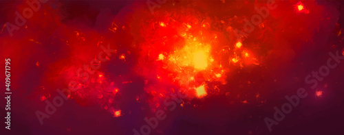 Vector cosmic watercolor illustration. Colorful space background