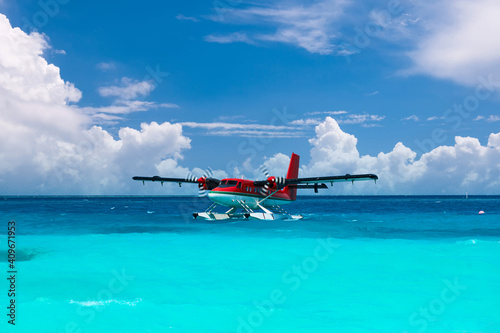 Twin otter seaplane at Maldives photo