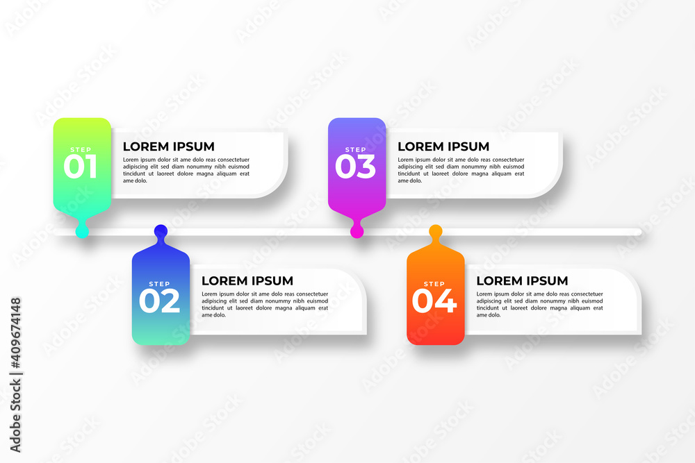 Set of Gradient Infographic Steps
