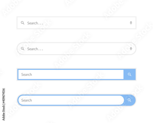 Search Bar Vector in Flat Design. Website Searching Box Icon Image