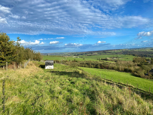 Landscape view, of countryside near, Shaws Lane, Sowerby Bridge, UK