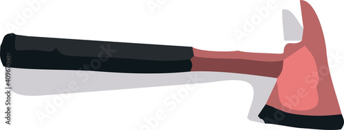 Red metal ax, vector illustration.