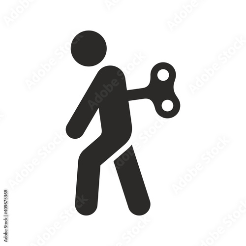 Fatigue icon. Exhausted, no energy. Tired. Depression. Vector icon isolated on white background.