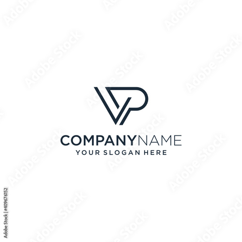 VP Initials Logo Design, Abstract PV. Clean, Simple, Luxurious and Professional. Suitable For Business Consulting, Photography, Architecture, Real Estate Brokerage, Construction Etc.