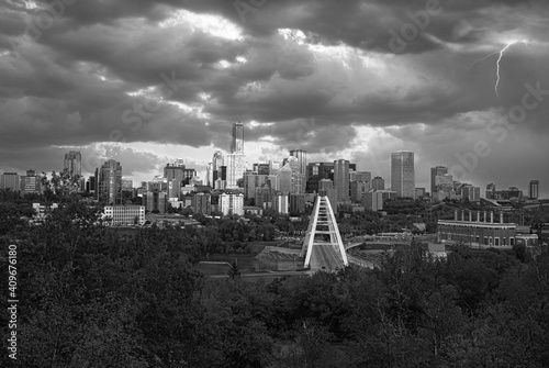 Rainy day in the city.  Taken on a summer day in Edmonton, Alberta, Canada.