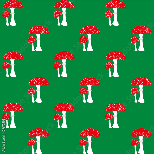 background of fly agaric on green