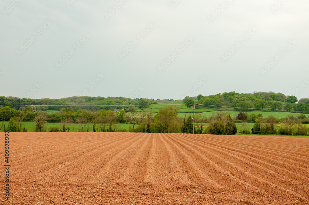 Ploughed field in the countryside. Ploughed field in the countryside.