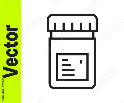 Black line Biologically active additives icon isolated on white background. Vector.