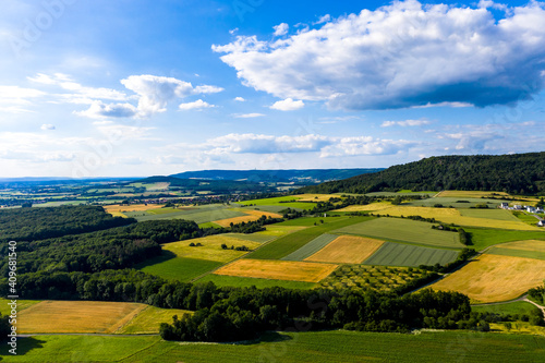 Aerial view, Agricultural growing area, Eggolsheim municipality, Franconia, Bavaria, Germany,