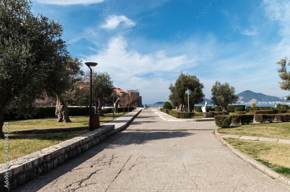 Park in the Town of Sveti Stefan