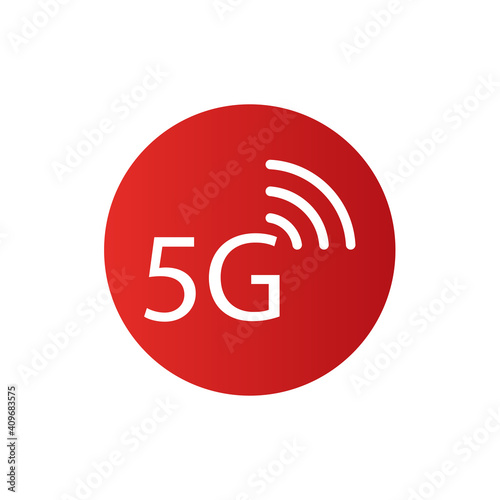 Vector symbol or icon 5G Internet Network Connection. 5th Generation Wireless Internet Network Connection