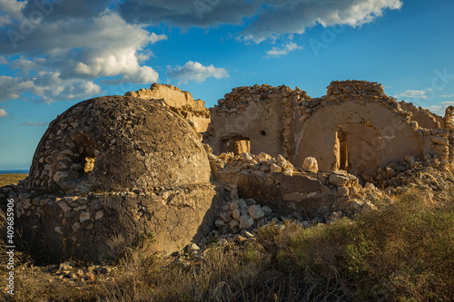 Ruins of mining buildings near Agua Amarga. Cabo de Gata. Spain.