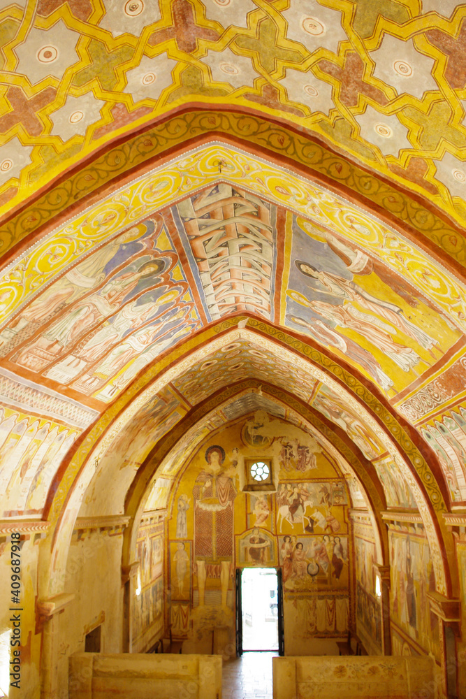 Obraz premium Bominaco (AQ) Abruzzo - The precious frescoes of the Oratory of San Pellegrino