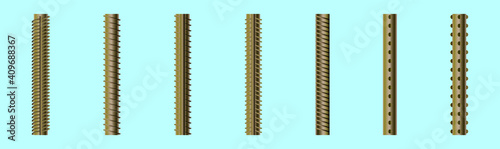 set of endless rebars cartoon icon design template with various models. vector illustration isolated on blue background