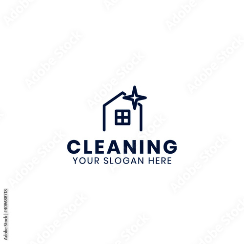 Cleaning house logo vektor template