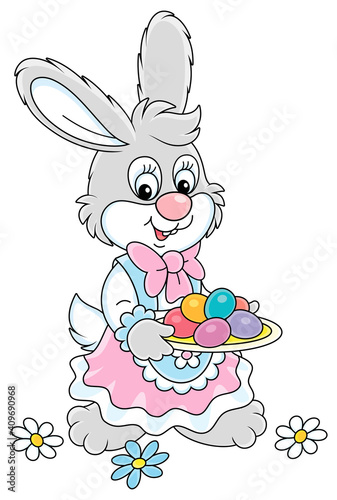 Cute little bunny in a beau...