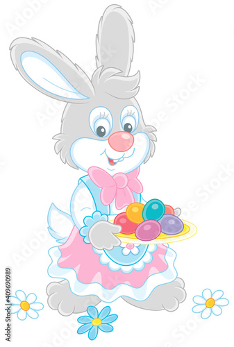 Cute little bunny in a beau...